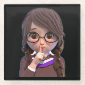 Adorable Shush Untersetzer: Ideal für Bibliothekar Glasuntersetzer (Vorderseite)