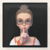 Adorable Shush Untersetzer: Ideal für Bibliothekar Glasuntersetzer (Vorderseite)