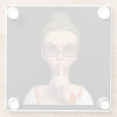 Adorable Shush Untersetzer: Ideal für Bibliothekar Glasuntersetzer (Rückseite)