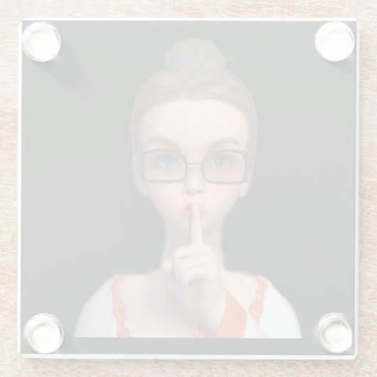 Adorable Shush Untersetzer: Ideal für Bibliothekar Glasuntersetzer (Rückseite)