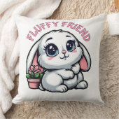Adorable Shy Bunny mit Pflanze Pot Kissen (Decke)