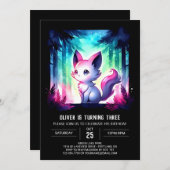 Adorable Simple Cat Geburtstag Einladung (Vorne/Hinten)