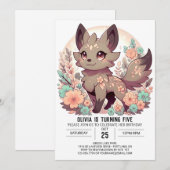Adorable Simple Wolf Digital Geburtstag Einladung (Vorne/Hinten)