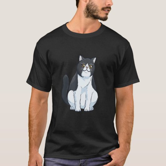Adorable Sitting Exotic Shorthair Cat Owner T-Shirt (Vorderseite)