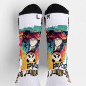 Adorable Sitting Panda | Künstlerische Ausdrucksfo Socken (Oben)