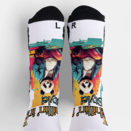 Adorable Sitting Panda | Künstlerische Ausdrucksfo Socken