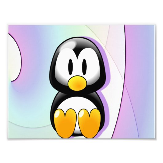 Adorable Sitze Cartoon Pinguin Fotodruck (Vorne)