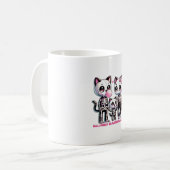 Adorable Skelettkatzenfamilie mit Kaugummi H Kaffeetasse (Vorderseite Links)