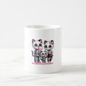 Adorable Skelettkatzenfamilie mit Kaugummi H Kaffeetasse (Mittel)