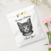 Adorable Sketch der jungen Katze danke Ihnen Custo Geschenktütchen (Versiegelt)