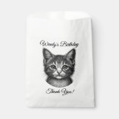 Adorable Sketch der jungen Katze danke Ihnen Custo Geschenktütchen (Vorderseite)