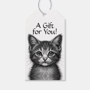 Adorable Sketch der jungen Katze Ein Geschenk für  Geschenkanhänger