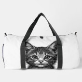 Adorable Sketch Young Cat Add Name Duffle Bag (Rückseite)