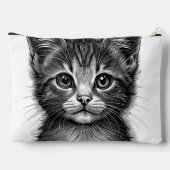 Adorable Sketch Young Cat Add Name Zubehörtasche (Rückseite)
