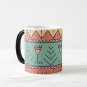 Adorable Skizze Tribal Muster Blue Red Indian Verwandlungstasse (Vorderseite Links)