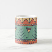 Adorable Skizze Tribal Muster Blue Red Indian Verwandlungstasse (Mittel)