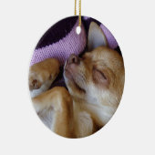 Adorable Sleeping Chihuahua Welpe Keramik Ornament (Rechts)