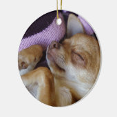 Adorable Sleeping Chihuahua Welpe Keramik Ornament (Links)