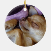 Adorable Sleeping Chihuahua Welpe Keramik Ornament (Hinten)