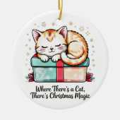 Adorable Sleeping Kitten Christmas Holiday Keepsak Keramik Ornament (Vorne)