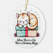 Adorable Sleeping Kitten Christmas Holiday Keepsak Keramik Ornament (Links)