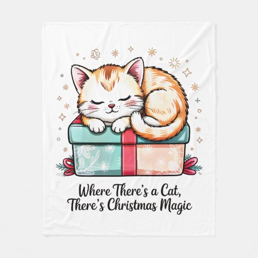 Adorable Sleeping Kitten - Cozy Winter Gift Fleecedecke (Vorderseite)