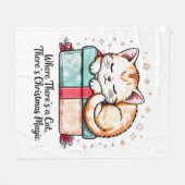 Adorable Sleeping Kitten - Cozy Winter Gift Fleecedecke (Vorderseite (Horizontal))