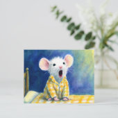 Adorable Sleepy Mouse in PJs Postkarte (Stehend Vorderseite)