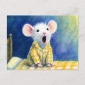 Adorable Sleepy Mouse in PJs Postkarte (Vorderseite)