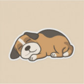 Adorable Sleepy Puppy Sticker  (Vorderseite)