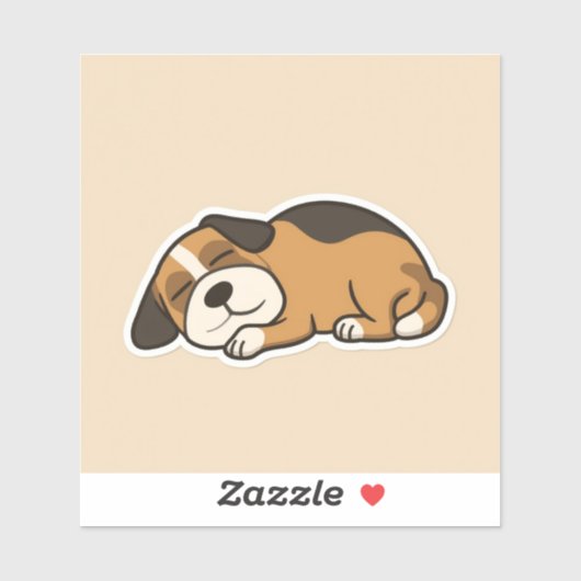 Adorable Sleepy Puppy Sticker  (Blatt)
