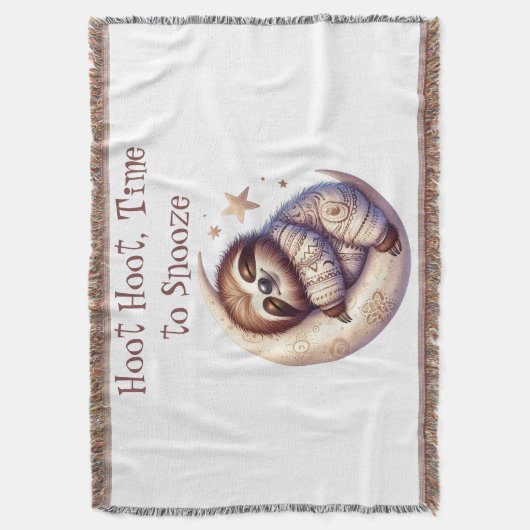 Adorable Sleepy Sloth Throw Blanket Decke (Vorderseite Vertikal)