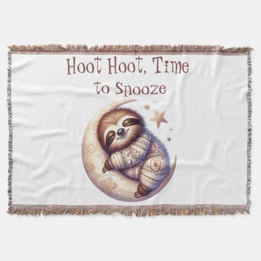 Adorable Sleepy Sloth Throw Blanket Decke (Vorderseite)