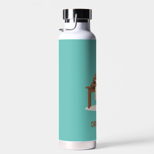 Adorable Sleepy Studium Sloth mit Kindername Trinkflasche (Rechts)