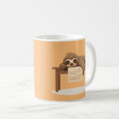 Adorable Sleepy Study Sloth Kaffeetasse (VorderseiteRechts)