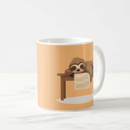 Adorable Sleepy Study Sloth Kaffeetasse (VorderseiteRechts)