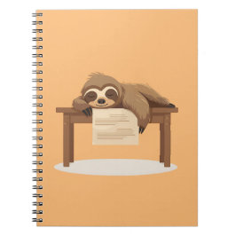Adorable Sleepy Study Sloth Notizblock