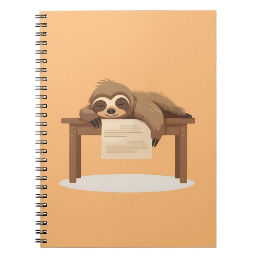 Adorable Sleepy Study Sloth Notizblock (Vorderseite)