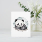 Adorable Sleepy Watercolor Baby Panda Bear Postkarte (Stehend Vorderseite)