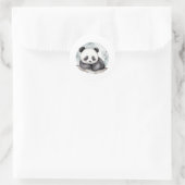 Adorable Sleepy Watercolor Baby Panda Bear Runder Aufkleber (Tasche)