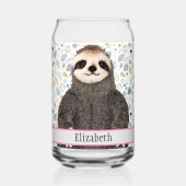 Adorable Sloth Animal Name Hübsch Pattern Name Dosenglas (Rückseite)