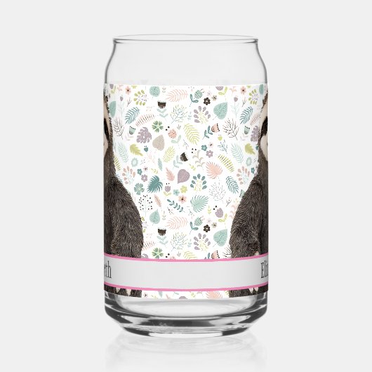 Adorable Sloth Animal Name Hübsch Pattern Name Dosenglas (Links)