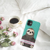Adorable Sloth Aquamarin Name Kinder Schürze Case-Mate iPhone Hülle