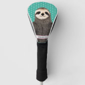Adorable Sloth Aquamarin Name Kinder Tierfarben Ni Golf Headcover (Vorderseite)