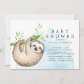 Adorable Sloth Baby Dusche Einladung (Vorderseite)