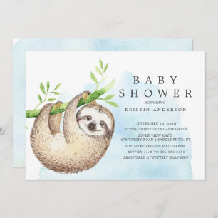 Adorable Sloth Baby Dusche Einladung