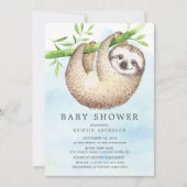 Adorable Sloth Baby Dusche Einladung (Vorderseite)