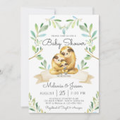 Adorable Sloth Baby Dusche Einladung (Vorderseite)