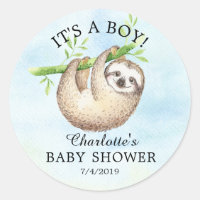 Adorable Sloth Baby Dusche Gefallen Sticker
