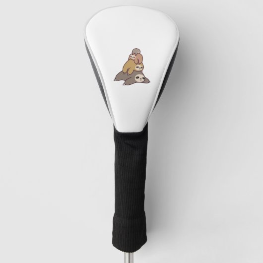Adorable Sloth Family Cartoon Golf Headcover (Vorderseite)